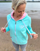 Herzlein® Sweatjacke "Strand Meer Sonne" in Mint