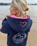 Herzlein® Sweatjacke "Strand Meer Sonne" in Navy