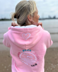 Herzlein® Sweatjacke "Strand Meer Sonne" in Rosa