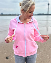Herzlein® Sweatjacke "Strand Meer Sonne" in Rosa