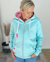 Herzlein® Sweatjacke "Strand Meer Sonne" in Mint