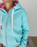 Herzlein® Sweatjacke "Strand Meer Sonne" in Mint