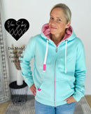 Herzlein® Sweatjacke "Strand Meer Sonne" in Mint
