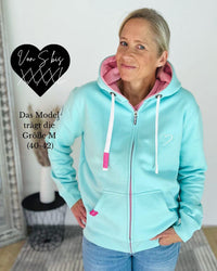 Herzlein® Sweatjacke "Strand Meer Sonne" in Mint