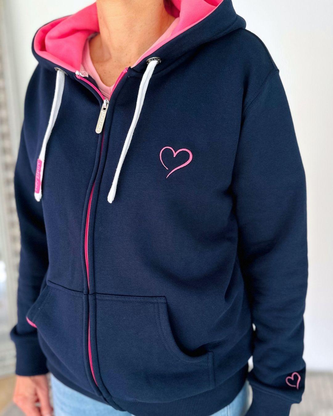 Herzlein® Sweatjacke "Strand Meer Sonne" in Navy