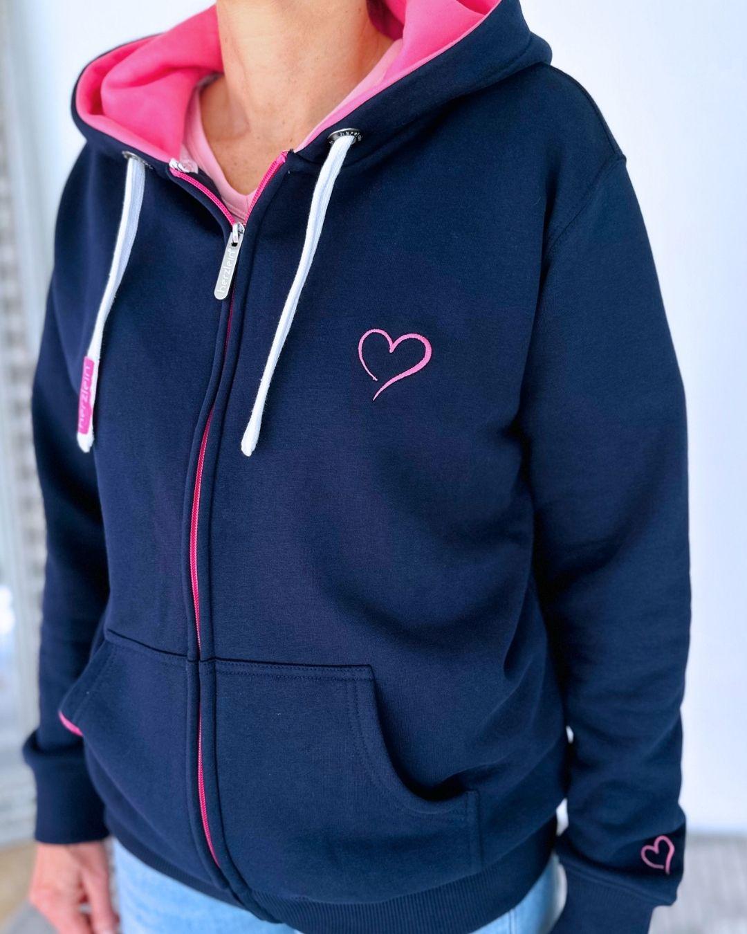 Herzlein® Sweatjacke "Strand Meer Sonne" in Navy