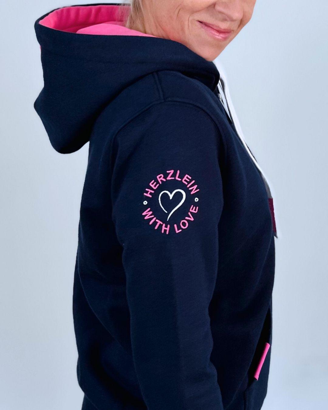 Herzlein_Sweatjacke_Strand_Meer_Sonne_in_Navy