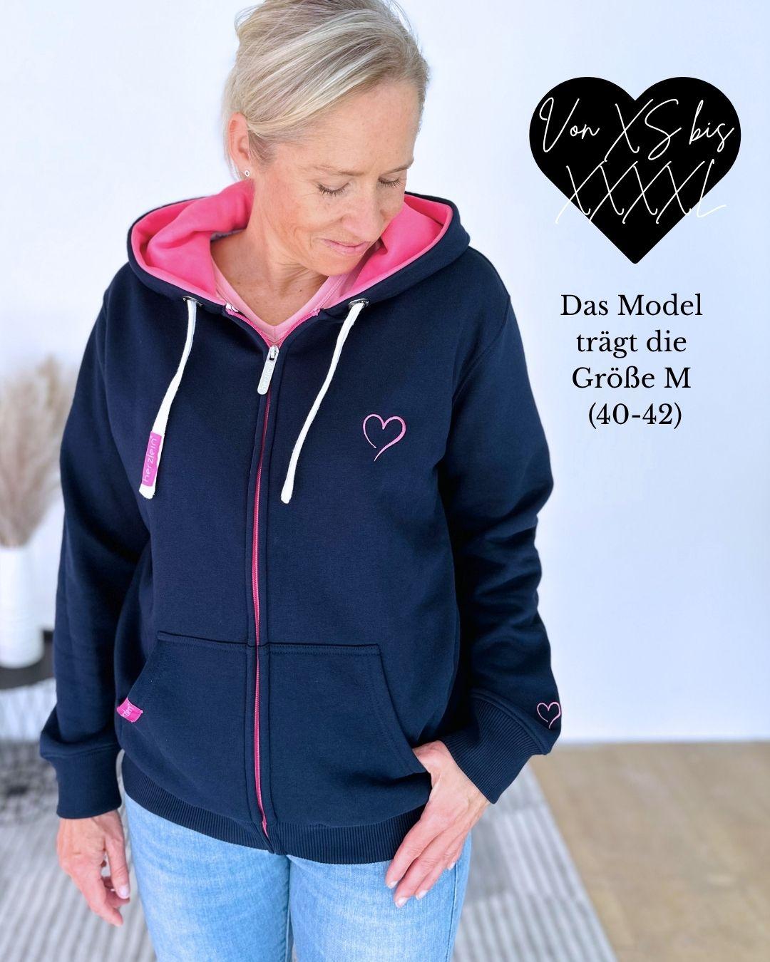 Herzlein® Sweatjacke "Strand Meer Sonne" in Navy