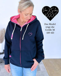 Herzlein® Sweatjacke "Strand Meer Sonne" in Navy
