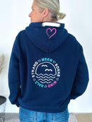 Herzlein® Sweatjacke "Strand Meer Sonne" in Navy