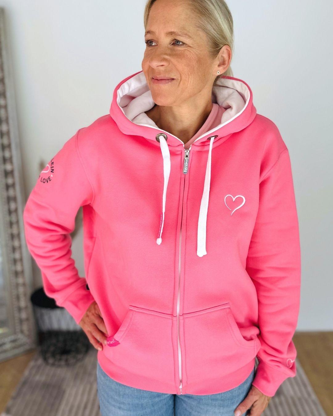 Herzlein® Sweatjacke "Strand Meer Sonne" in Pink
