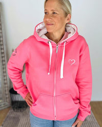 Herzlein® Sweatjacke "Strand Meer Sonne" in Pink
