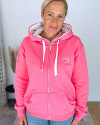 Herzlein® Sweatjacke "Strand Meer Sonne" in Pink