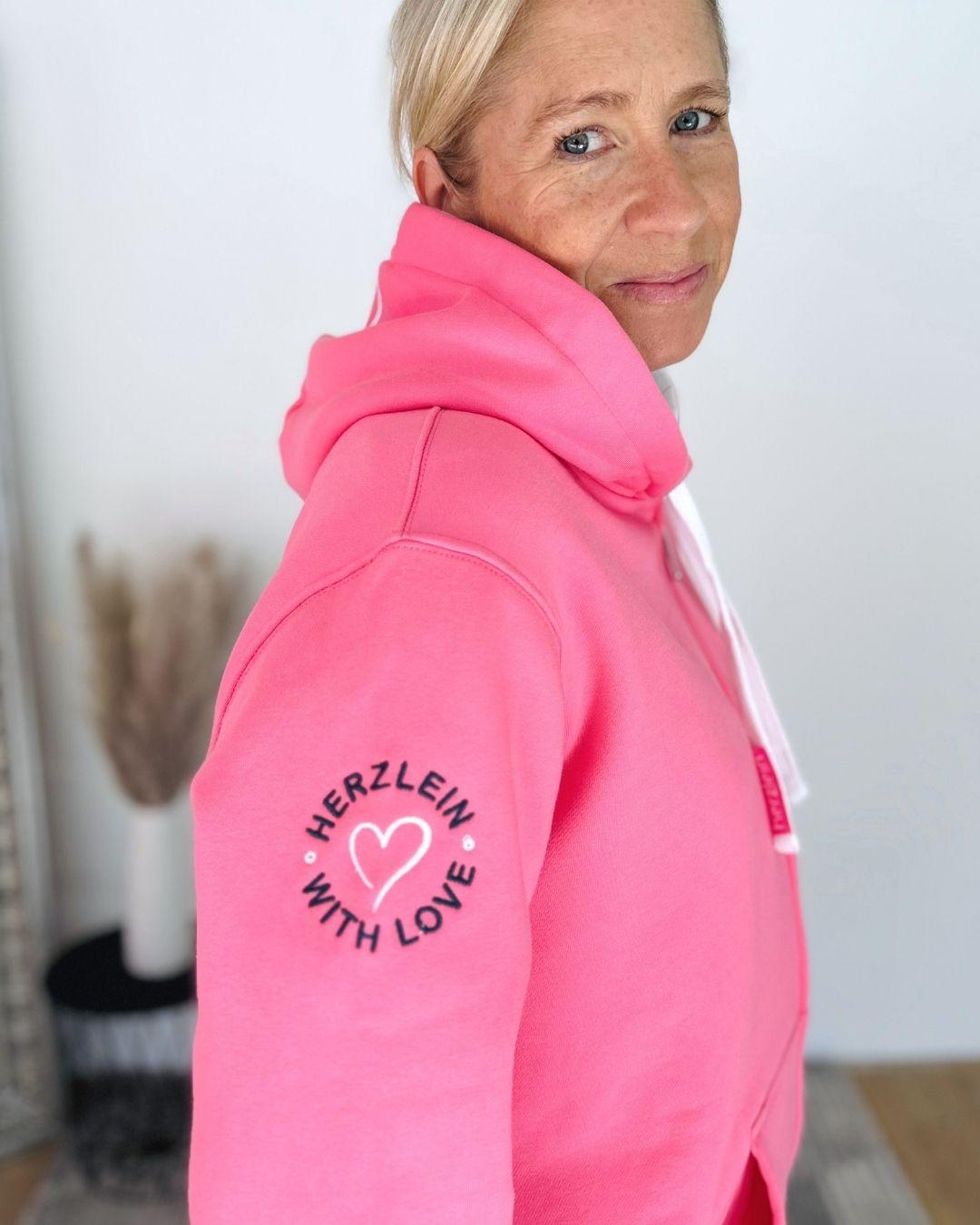 Herzlein® Sweatjacke "Strand Meer Sonne" in Pink