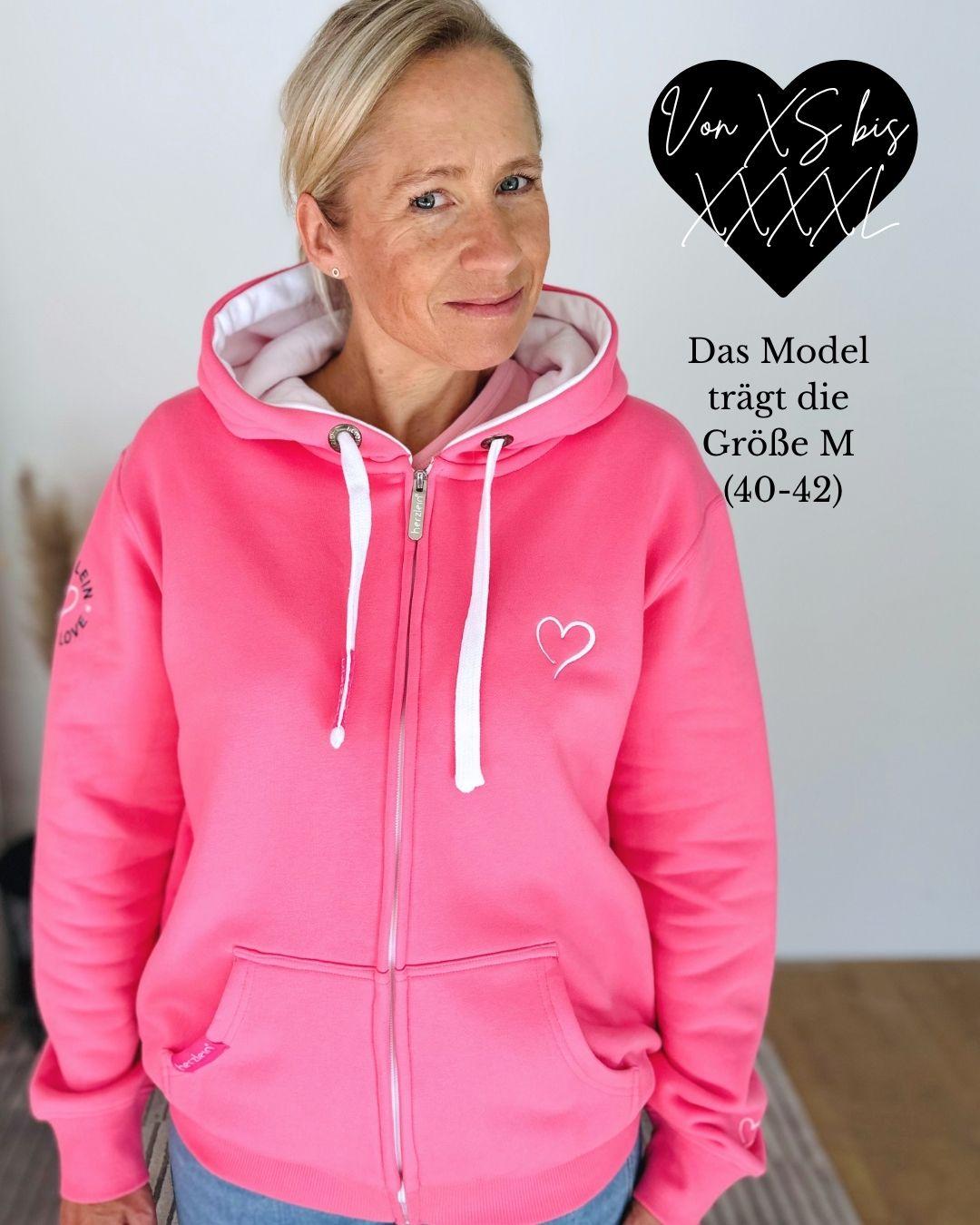 Herzlein® Sweatjacke "Strand Meer Sonne" in Pink