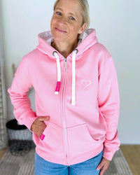 Herzlein® Sweatjacke "Strand Meer Sonne" in Rosa