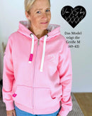 Herzlein® Sweatjacke "Strand Meer Sonne" in Rosa