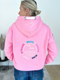 Herzlein® Sweatjacke "Strand Meer Sonne" in Rosa