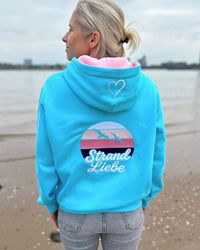 Herzlein® Sweatjacke "Strandliebe" in Himmelblau