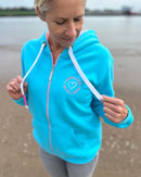 Herzlein® Sweatjacke "Strandliebe" in Himmelblau