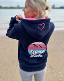 Herzlein® Sweatjacke "Strandliebe" in Navy Blau