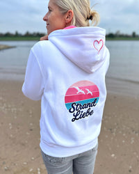 Herzlein® Sweatjacke "Strandliebe" in Weiß