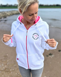 Herzlein® Sweatjacke "Strandliebe" in Weiß
