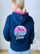 Herzlein® Sweatjacke "Strandliebe" in Navy Blau