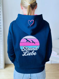 Herzlein® Sweatjacke "Strandliebe" in Navy Blau