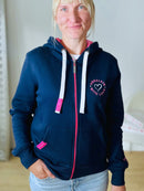 Herzlein® Sweatjacke "Strandliebe" in Navy Blau