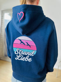 Herzlein® Sweatjacke "Strandliebe" in Navy Blau
