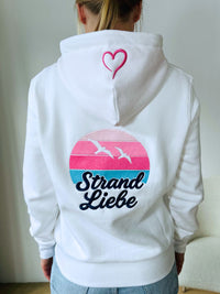 Herzlein® Sweatjacke "Strandliebe" in Weiß