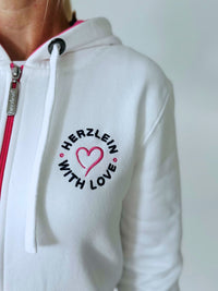 Herzlein® Sweatjacke "Strandliebe" in Weiß