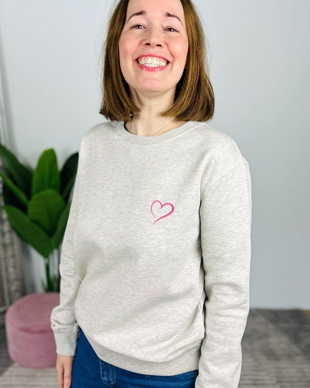 Herzlein® Sweatshirt "Herzchen" in meliertem Grau