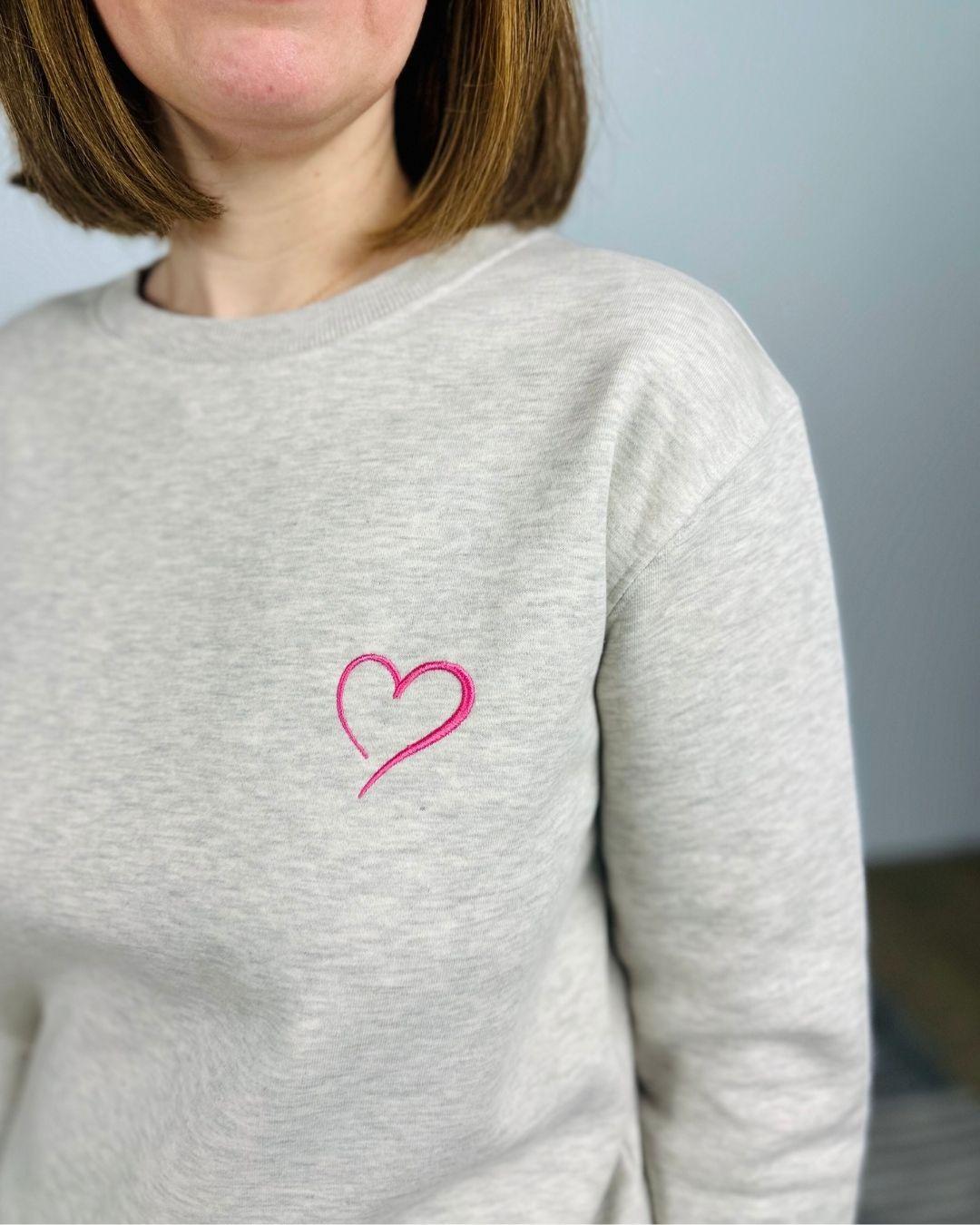 Herzlein® Sweatshirt "Herzchen" in meliertem Grau