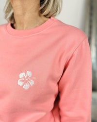 Herzlein® Sweatshirt "Hibiskus" in Coral