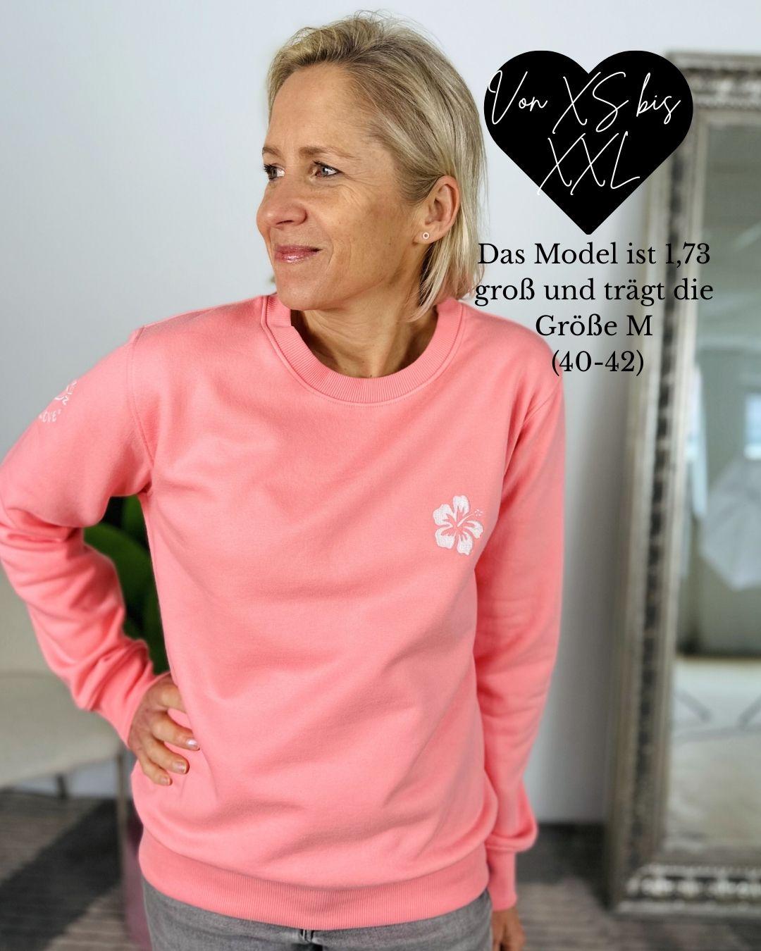 Herzlein® Sweatshirt "Hibiskus" in Coral