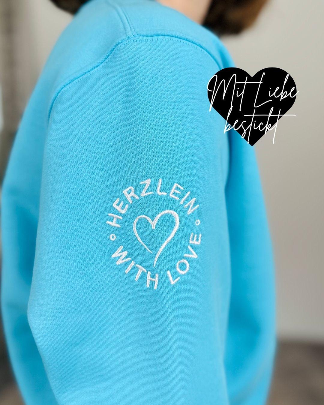 Herzlein® Sweatshirt "Hibiskus" in Himmelblau