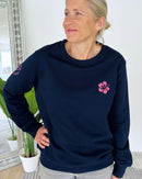 Herzlein® Sweatshirt "Hibiskus" in Navy