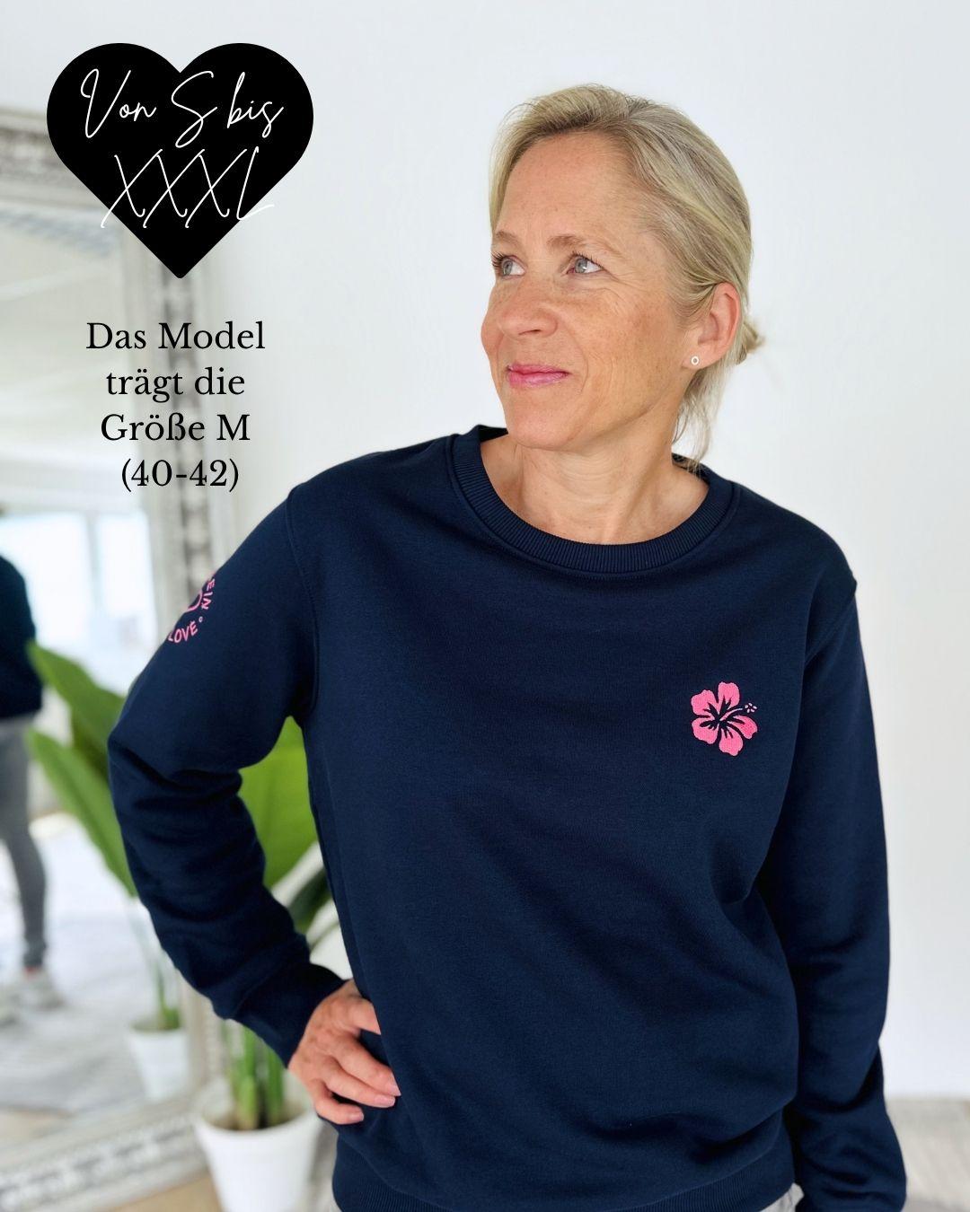 Herzlein® Sweatshirt "Hibiskus" in Navy