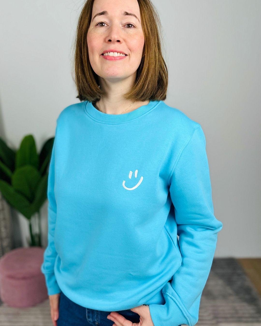 Herzlein® Sweatshirt "Smiley" in Himmelblau