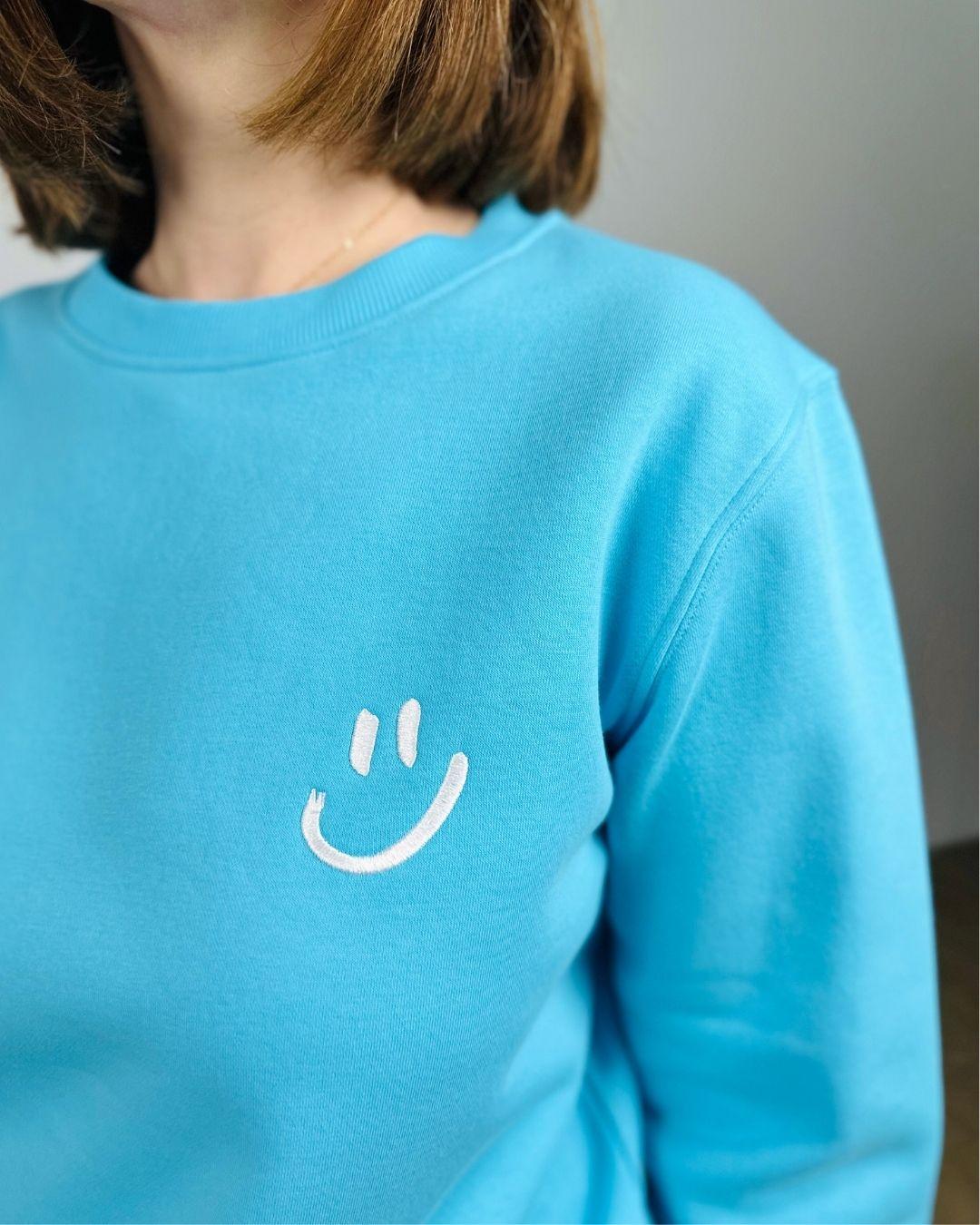 Herzlein® Sweatshirt "Smiley" in Himmelblau