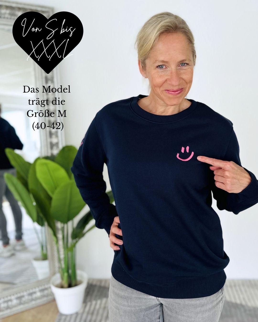 Herzlein® Sweatshirt "Smiley" in Navy
