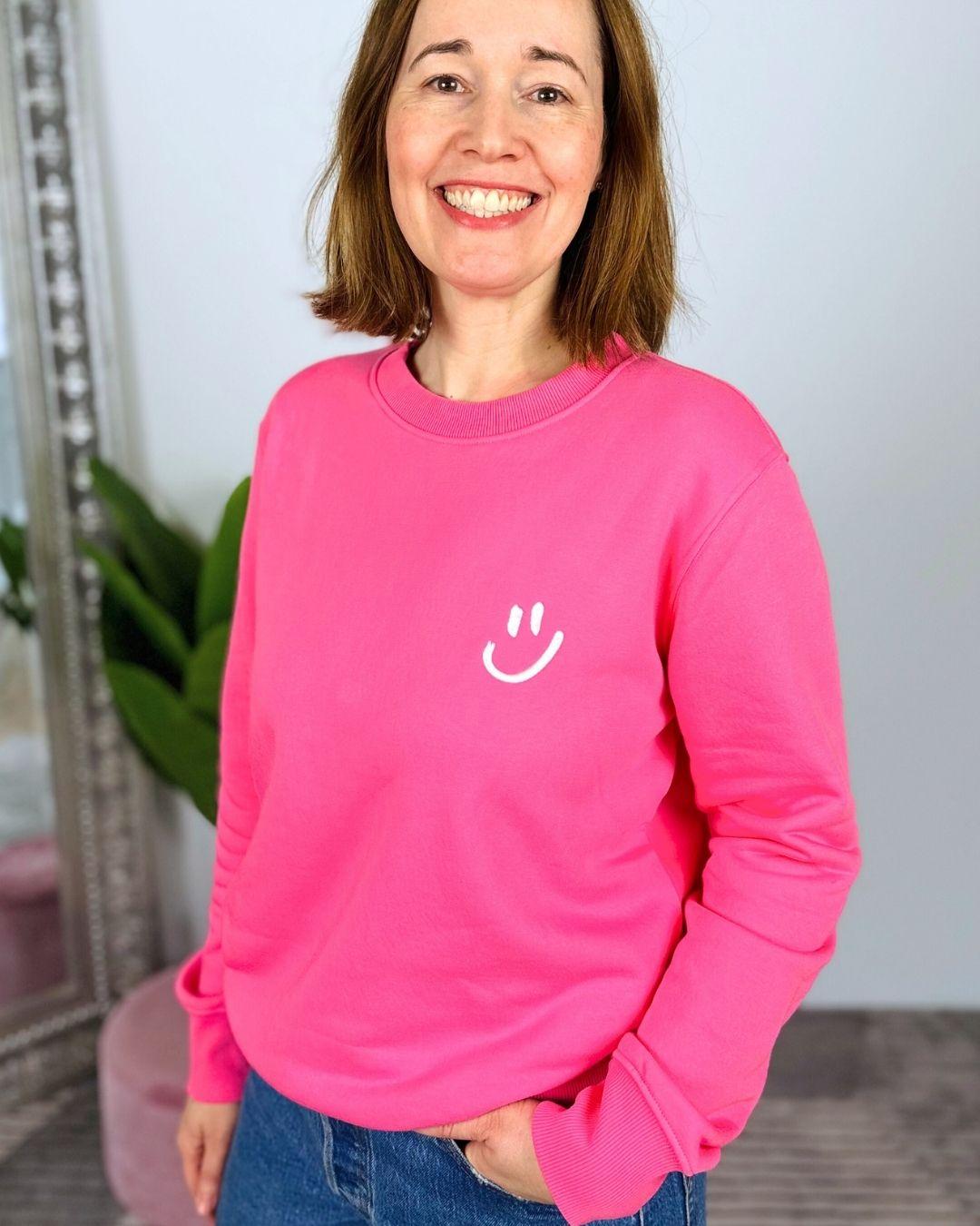 Herzlein® Sweatshirt "Smiley" in Pink