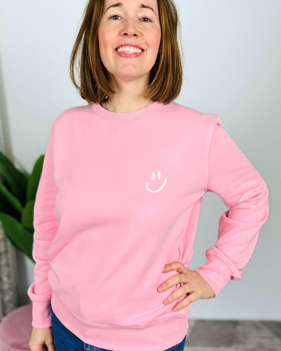 Herzlein® Sweatshirt "Smiley" in Rosa