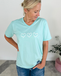 Herzlein® T-Shirt "Drei Herzen" in Mint