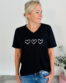 Herzlein® T-Shirt "Drei Herzen" in Schwarz