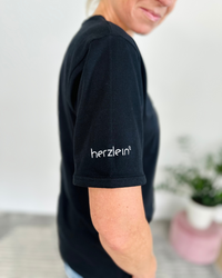 Herzlein® T-Shirt "Drei Herzen" in Schwarz