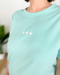 Herzlein® T-Shirt "3 Herzchen-Stick" in Mint