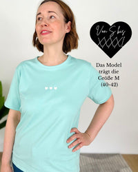Herzlein® T-Shirt "3 Herzchen-Stick" in Mint